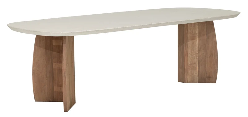 Massivholztisch Teak Nova Travertin