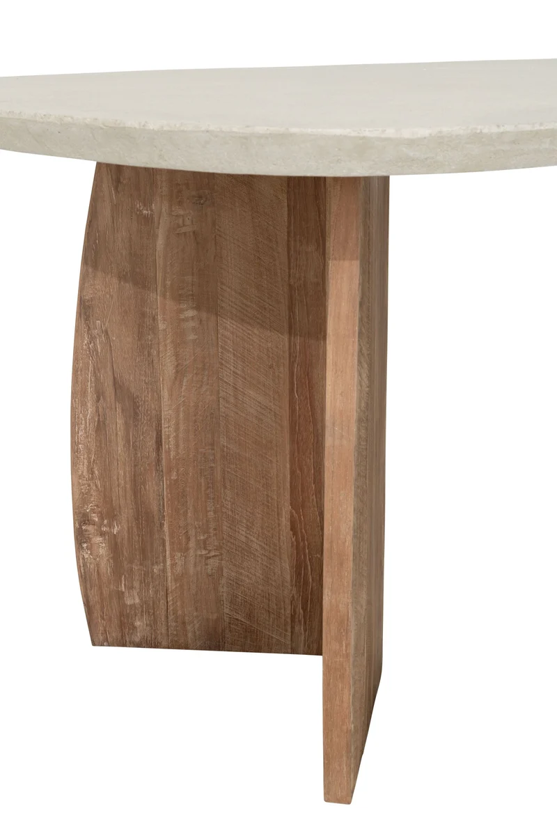 Massivholztisch Teak Nova Travertin