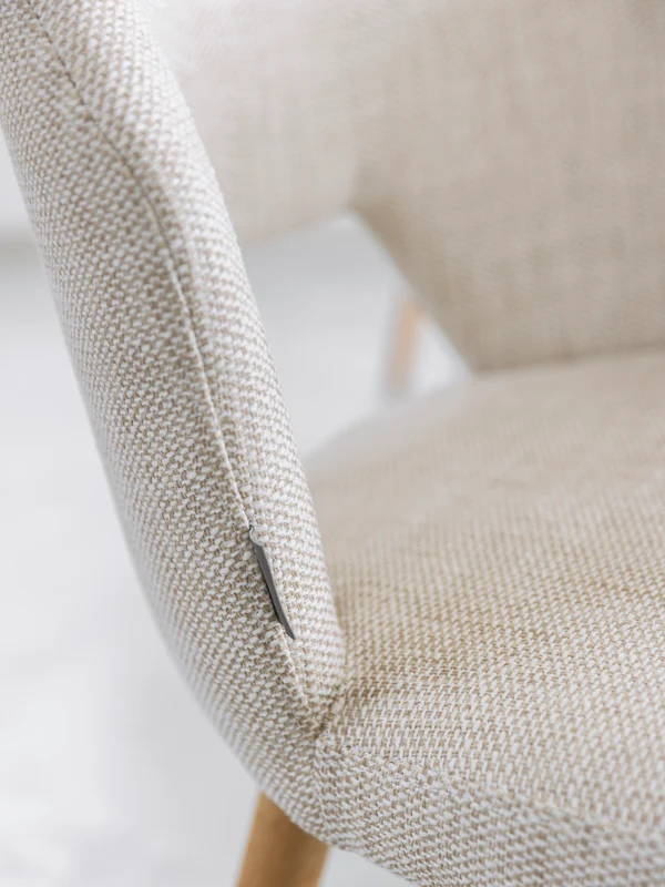 Polsterstuhl Fara beige, Eiche
