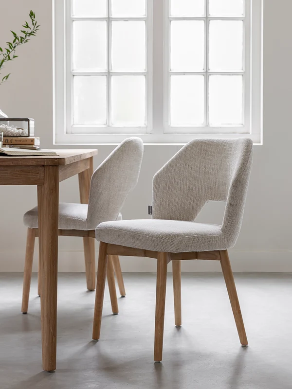Polsterstuhl Fara beige, Eiche