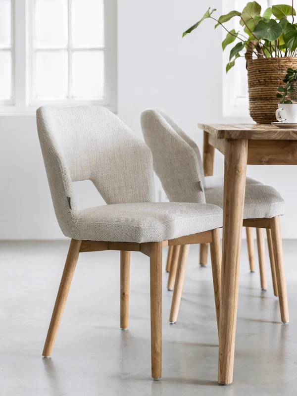 Polsterstuhl Fara beige, Eiche