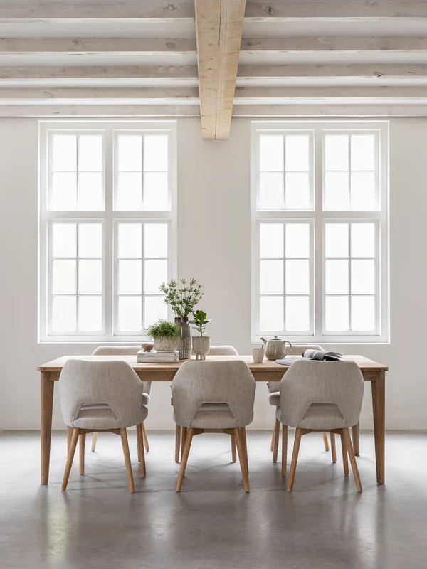 Polsterstuhl Fara beige, Eiche