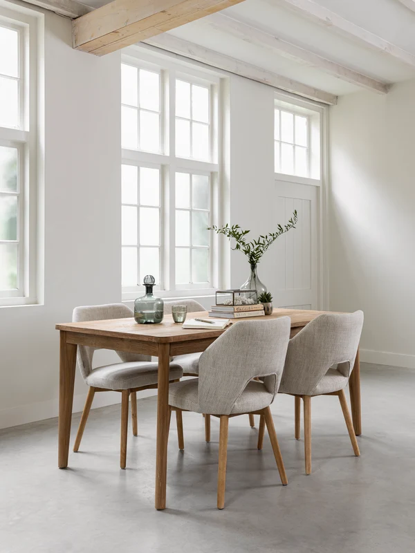 Polsterstuhl Fara beige, Eiche