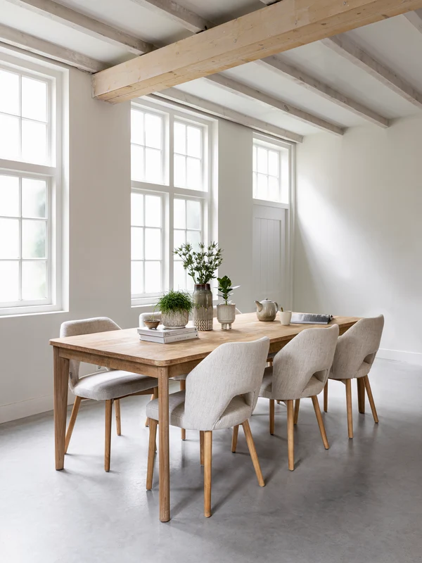 Polsterstuhl Fara beige, Eiche