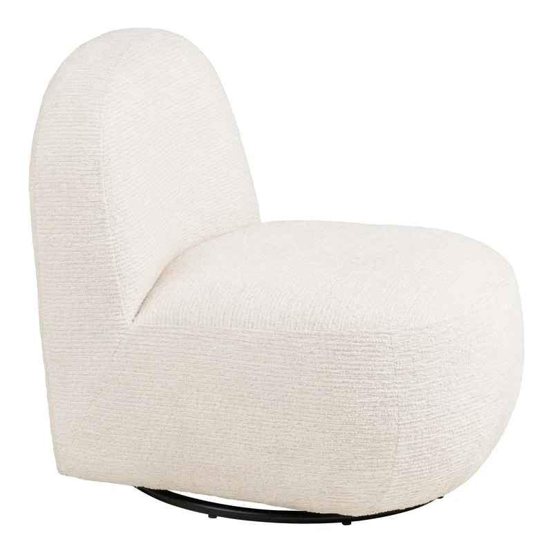 Loungechair mit Hocker, cremefarben