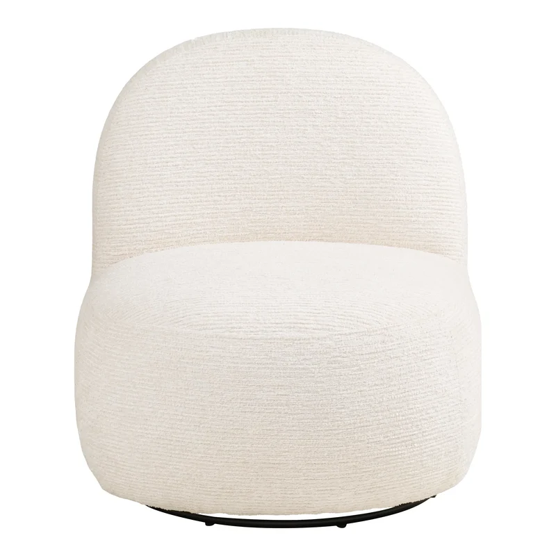 Loungechair mit Hocker, cremefarben