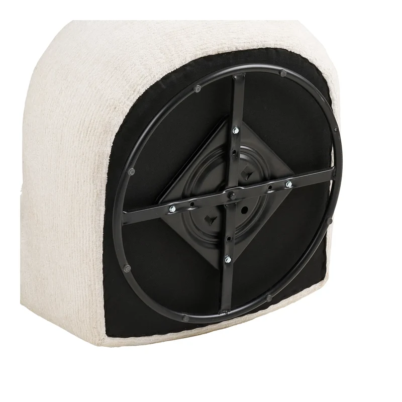Loungechair mit Hocker, cremefarben