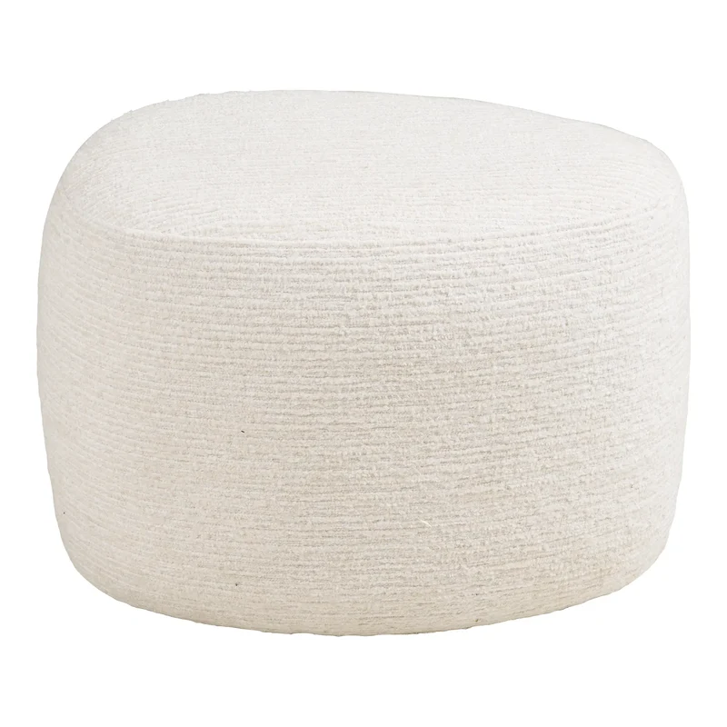 Loungechair mit Hocker, cremefarben
