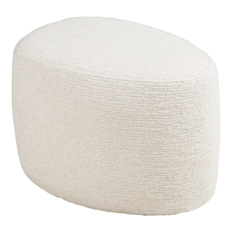 Loungechair mit Hocker, cremefarben