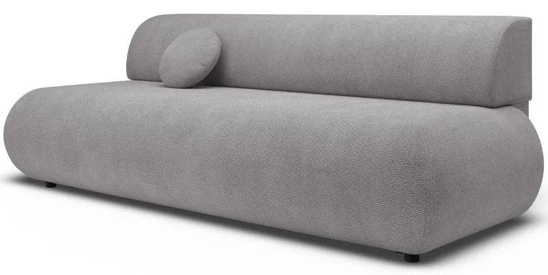 Dreisitziges ausklappbares Sofa Armone in grauem Chenille