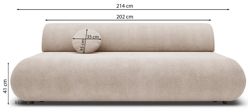 Drei-Sitzer-Schlafsofa Armone in Olivgrün Chenille