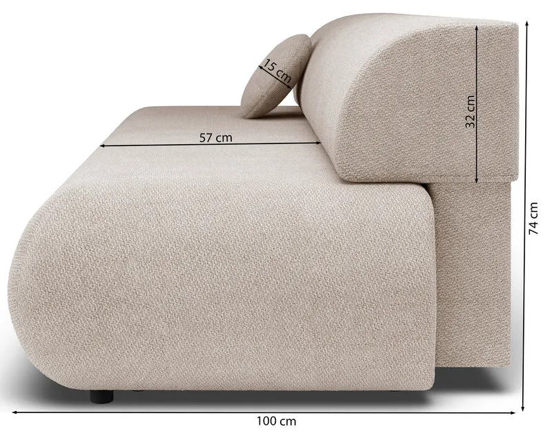 Drei-Sitzer-Schlafsofa Armone in Olivgrün Chenille