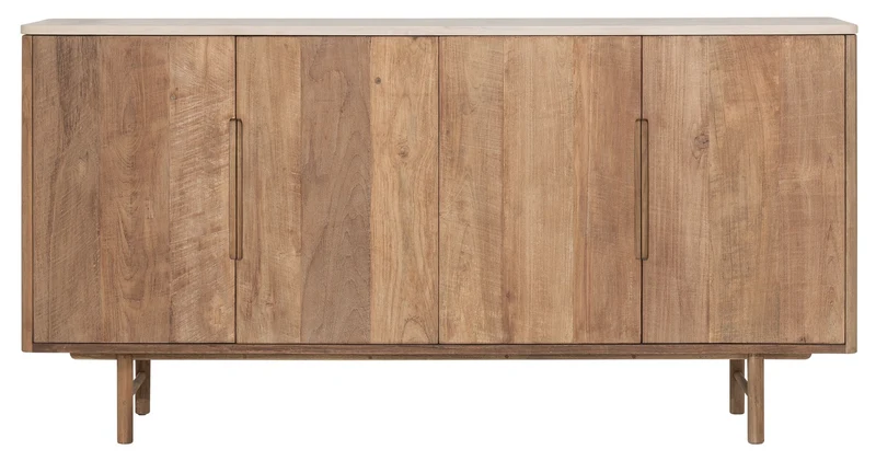 Anrichte Scala Teak | Mikrozement, sandfarben