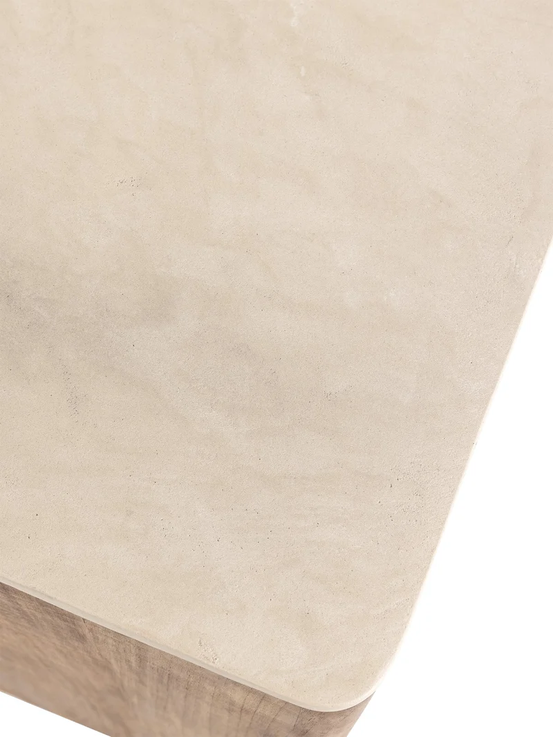 Anrichte Scala Teak | Mikrozement, sandfarben