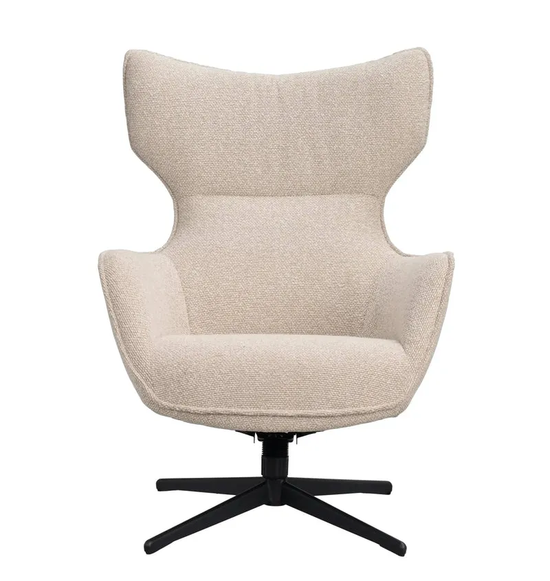 Sessel mit Fußhocker, beige