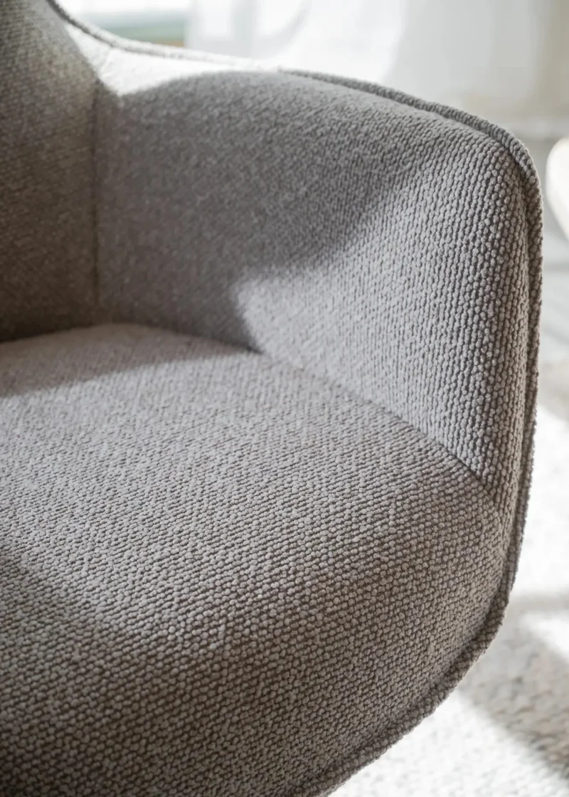Sessel mit Fußhocker, beige