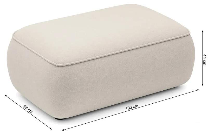 Ovo Hocker, cremiger Chenille, leicht zu reinigen