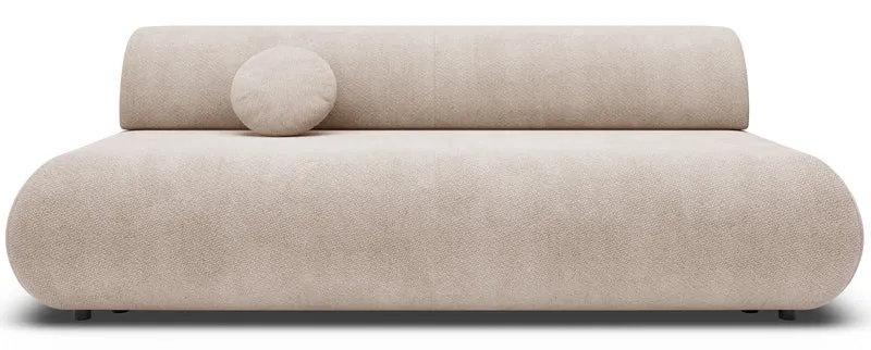 Dreisitziges ausklappbares Sofa Armone in hellbeigem Chenille-Stoff