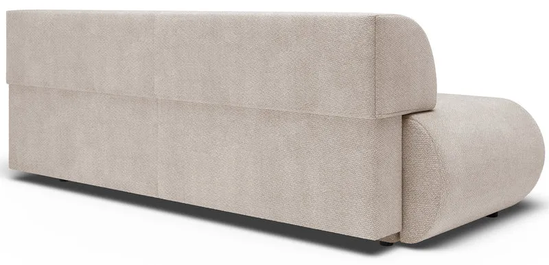 Dreisitziges ausklappbares Sofa Armone in hellbeigem Chenille-Stoff