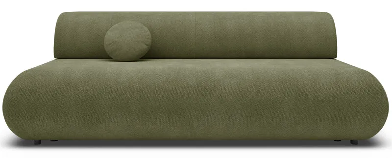 Drei-Sitzer-Schlafsofa Armone in Olivgrün Chenille