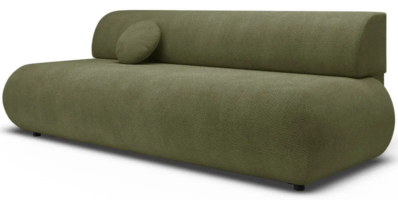 Drei-Sitzer-Schlafsofa Armone in Olivgrün Chenille