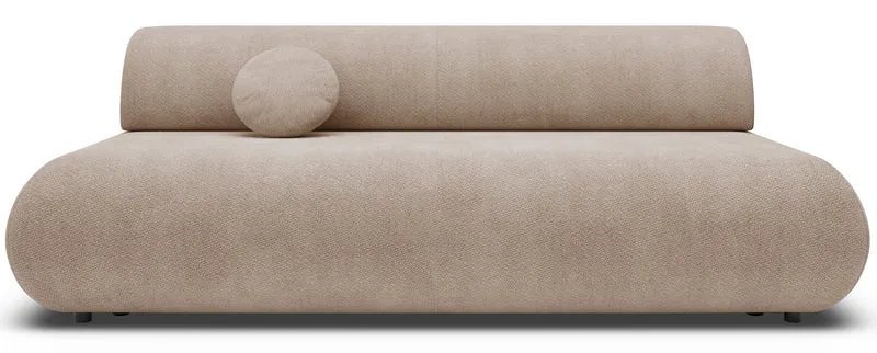 Dreisitziges ausklappbares Sofa Armone in Beige, Chenille