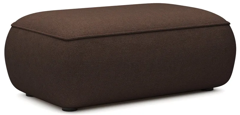 Brauner Ovo-Sitzhocker aus pflegeleichtem Chenille