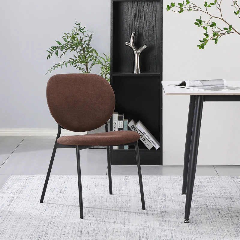 Polsterstuhl Broctalm aus wasserabweisendem Stoff, dunkelbrauner Chenille