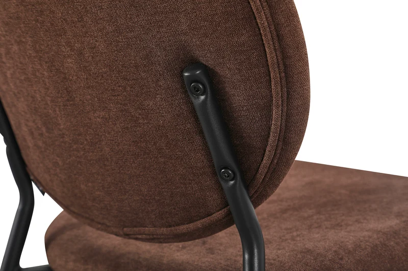 Polsterstuhl Broctalm aus wasserabweisendem Stoff, dunkelbrauner Chenille