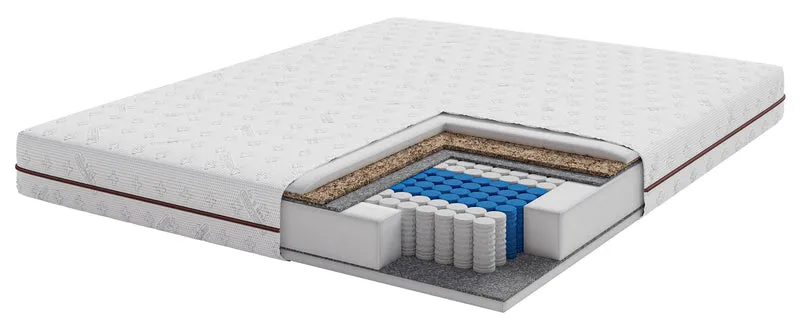 Taschenfederkernmatratze 90x200 cm Somcoco mit Kokos und PUR-Schaum, beidseitig verwendbar