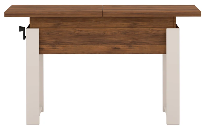 Ausziehbarer Couchtisch Hugo 120(157)x67 cm in Warmia-Nussbaum mit Kaschmir-Beinen