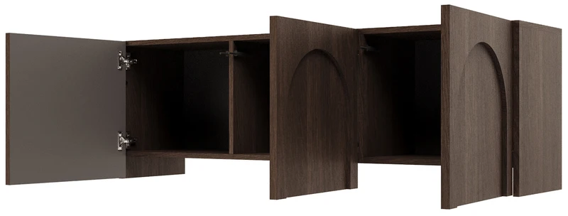 Drehtüriger TV-Schrank Arkadia mit gefrästen Fronten 150 cm Dunin-Eiche