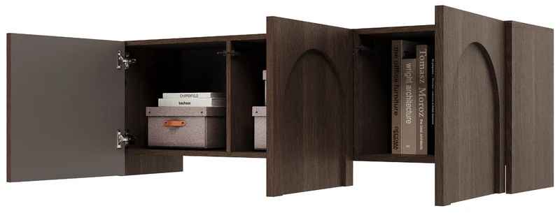 Drehtüriger TV-Schrank Arkadia mit gefrästen Fronten 150 cm Dunin-Eiche
