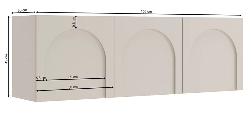 Drehtüriger TV-Schrank Arkadia mit gefrästen Fronten 150 cm Dunin-Eiche