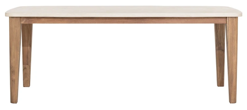 Esstisch Scala Teak | Mikrozement, sandfarben
