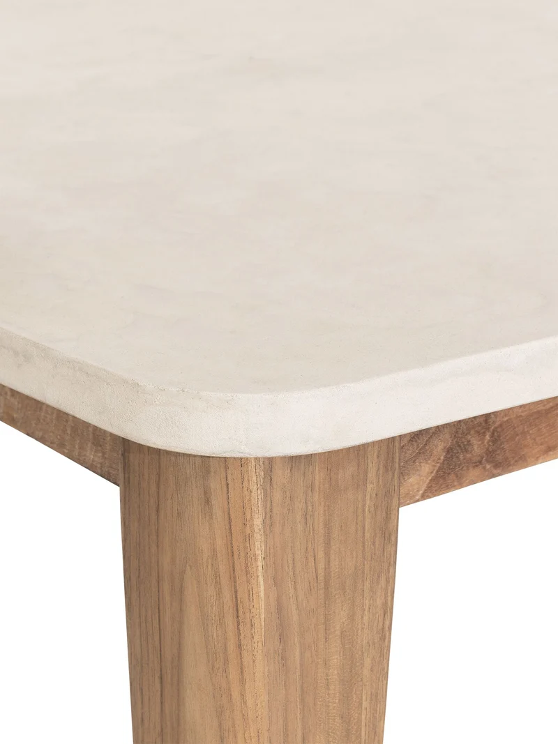 Esstisch Scala Teak | Mikrozement, sandfarben