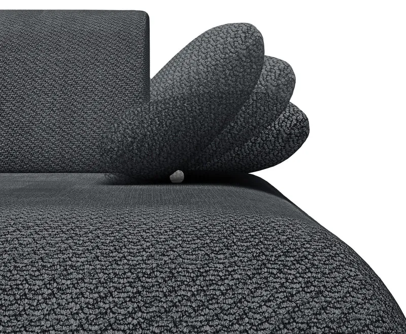Ecksofa mit Schlafunktion Armone, L-förmig, rechtsseitig, grafitfarben, Chenille
