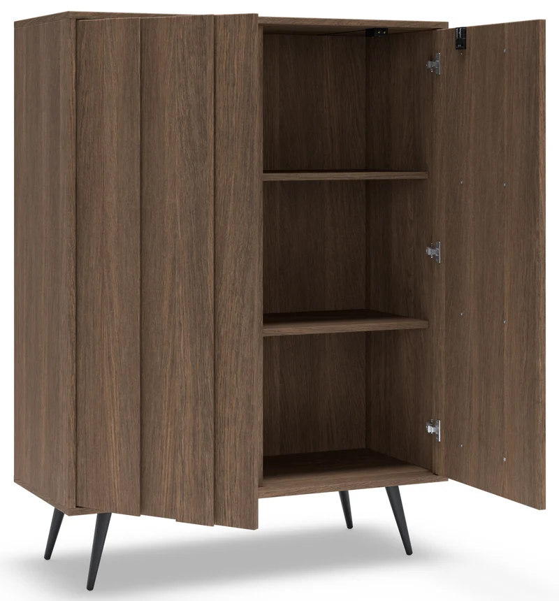 Zweiturige Kommode Amaro mit LED-Beleuchtung, 94 cm, Eiche Dunin