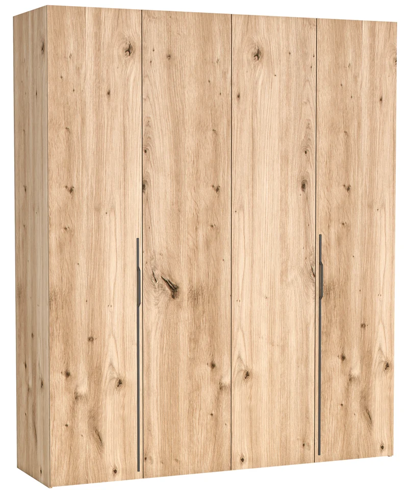 Zweiturige Bari-Garderobe mit drei Schubladen, 200 cm, Artisan-Eiche