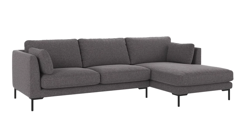 Ecksofa Corwin 3-Sitzer, anthrazit