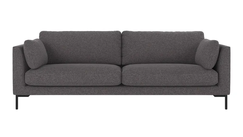 Lounge Sofa Corwin 3-Sitzer, anthrazit