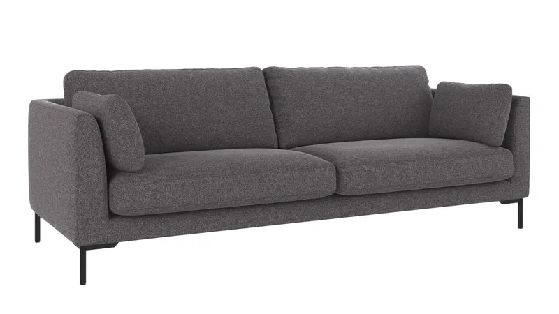 Lounge Sofa Corwin 3-Sitzer, anthrazit