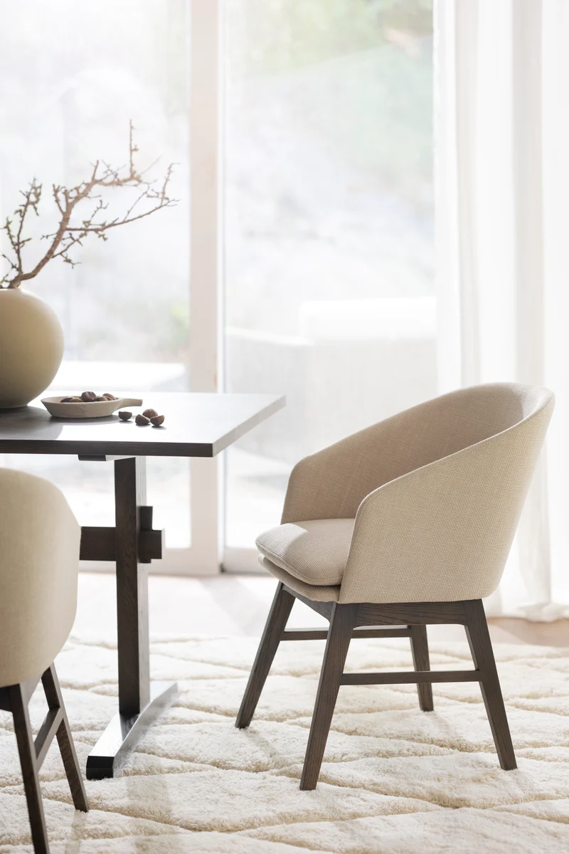 Polsterstuhl Oia, beige | Eiche braun