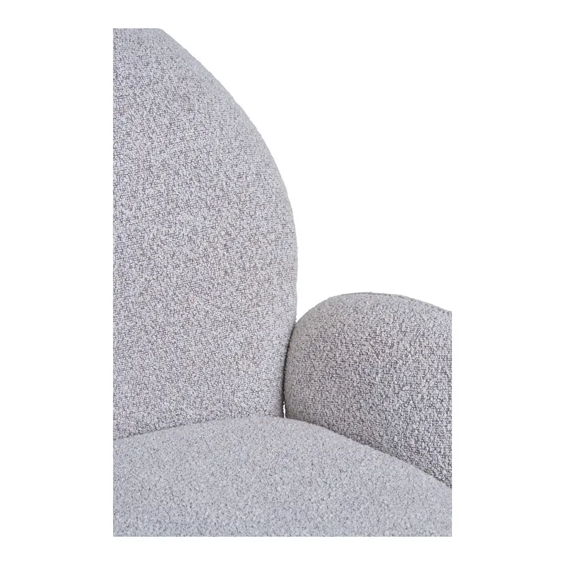 Polsterstuhl mit Armlehne Boucle, sandfarben