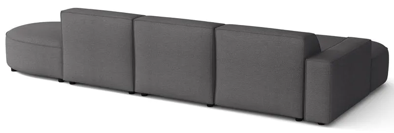 Modulares Ecksofa Sallmo L-förmig linksseitig dunkelgrauer hydrophober Chenille