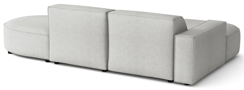 Modulares Ecksofa Sallmo, kleines L-förmiges Modell, linksseitig, hellgrauer hydrophober Chenille-Stoff