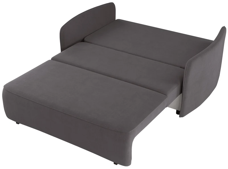 Ausziehbares 2-Personen-Sofa Paxi 165 cm mit Stauraum, grau-braunes Chenille