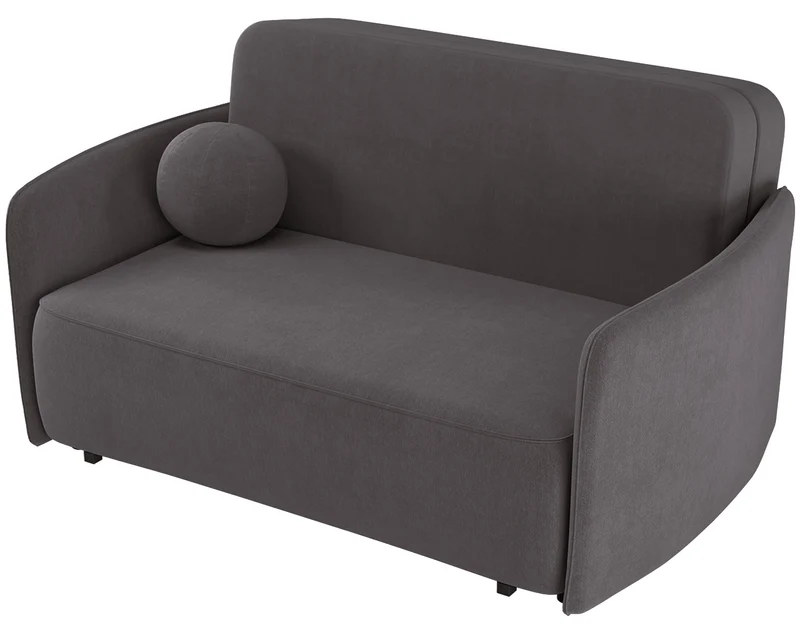 Ausziehbares 2-Personen-Sofa Paxi 165 cm mit Stauraum, grau-braunes Chenille