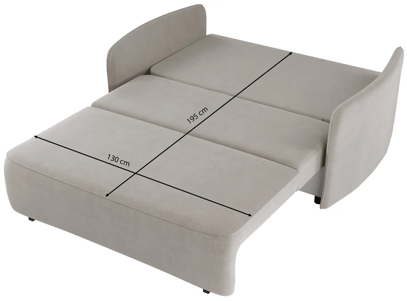 Ausziehbares 2-Personen-Sofa Paxi 165 cm mit Stauraum, grau-braunes Chenille