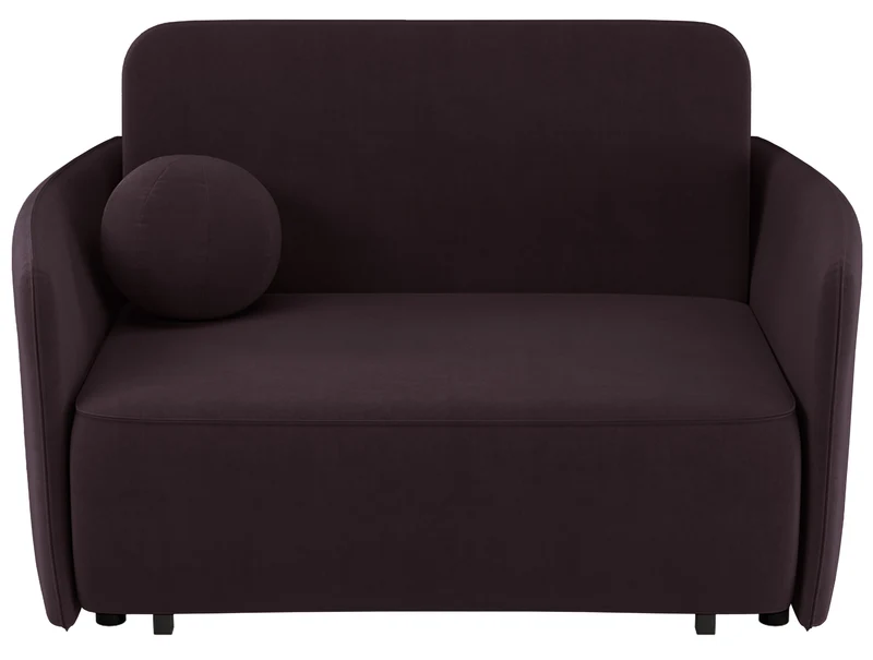 Ausziehbare Zweisitzer-Couch Paxi 145 cm mit Stauraum, Pflaumenfarbener Chenillestoff
